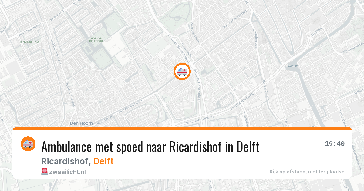 Ambulance met spoed naar Ricardishof in Delft — 27 mei 2026