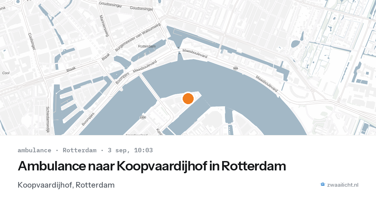 Ambulance naar Koopvaardijhof in Rotterdam — 3 sep 2026