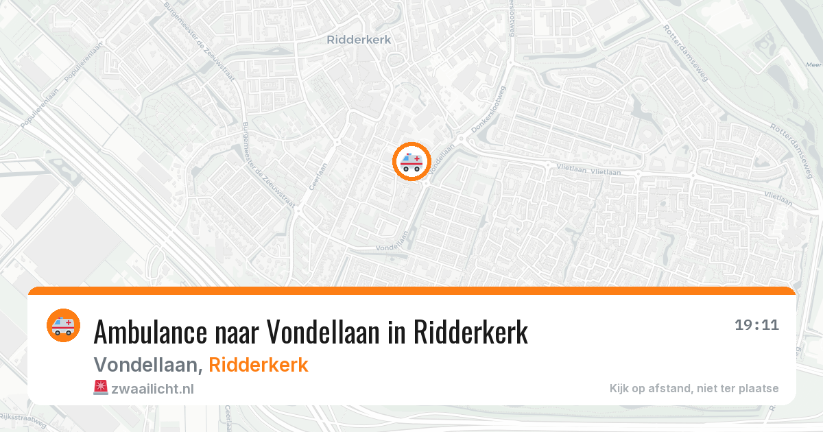Ambulance naar Vondellaan in Ridderkerk — 1 apr 2026