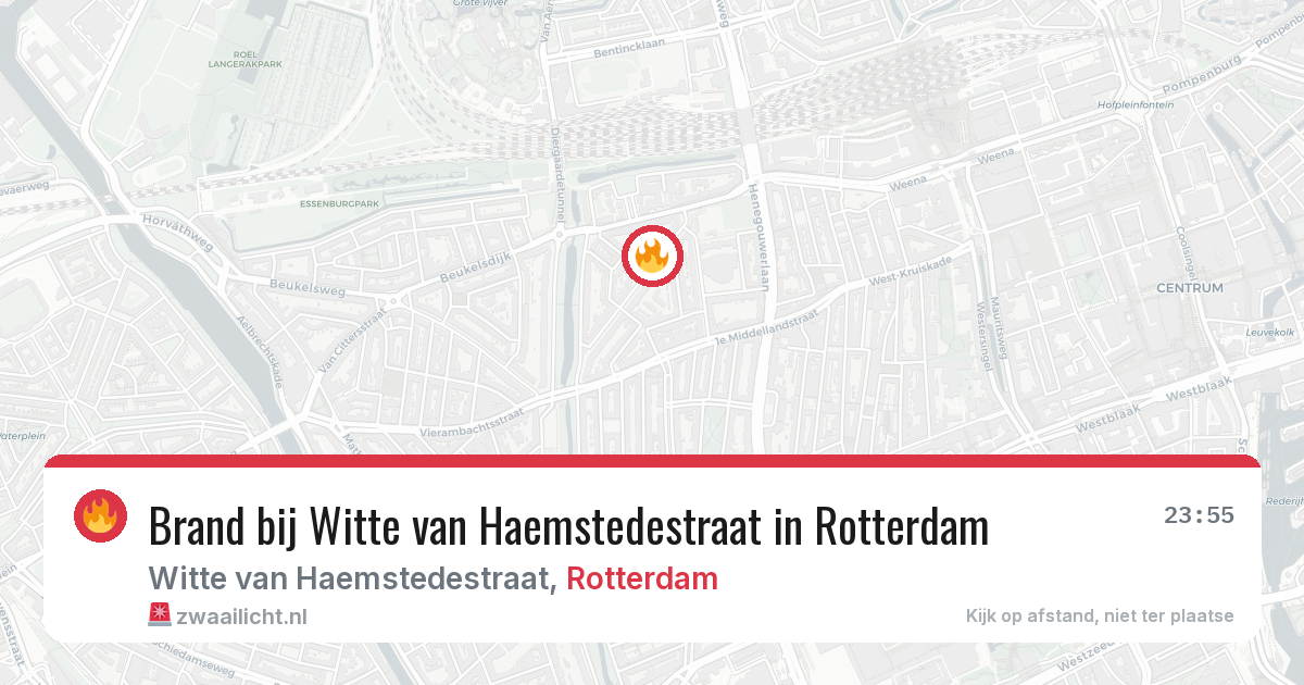 Brand bij Witte van Haemstedestraat in Rotterdam — 25 jul 2026