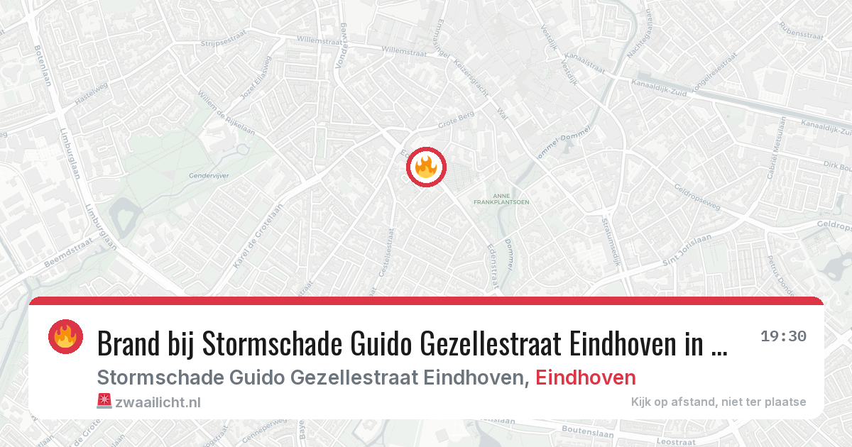 Brand bij Stormschade Guido Gezellestraat Eindhoven in Eindhoven — 8 jun 2026