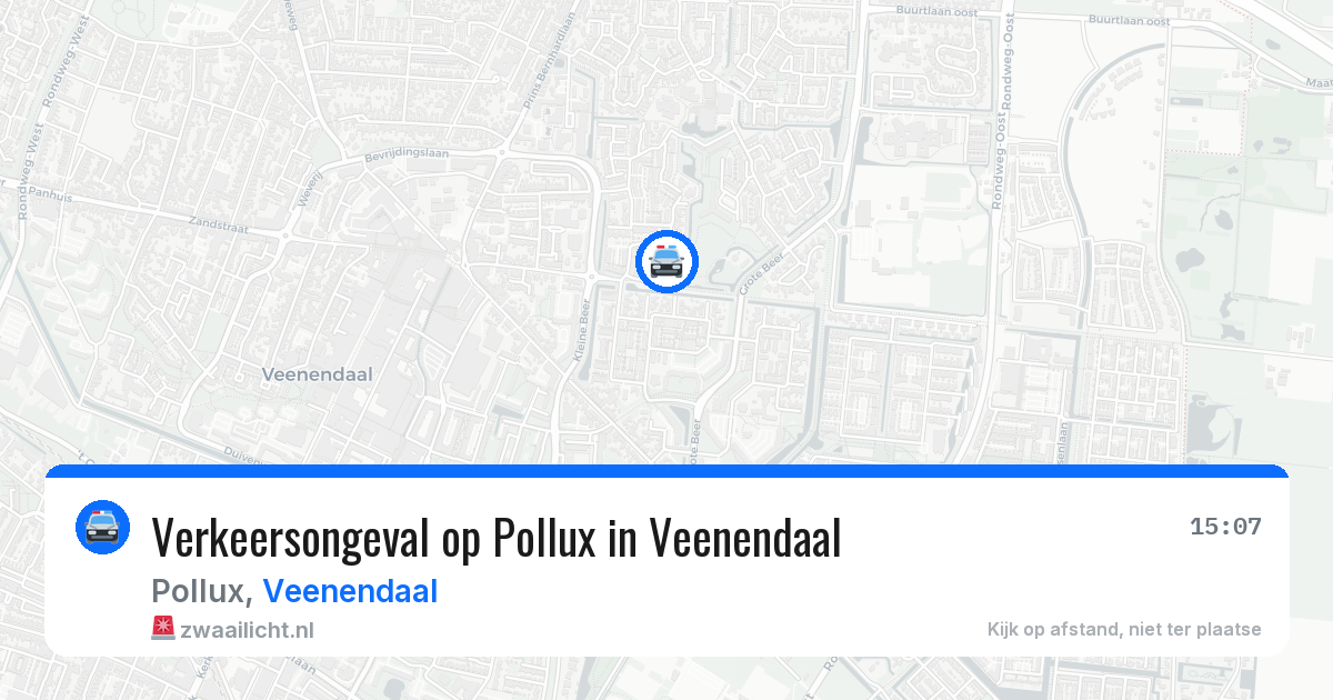 Verkeersongeval op Pollux in Veenendaal — 11 jul 2026