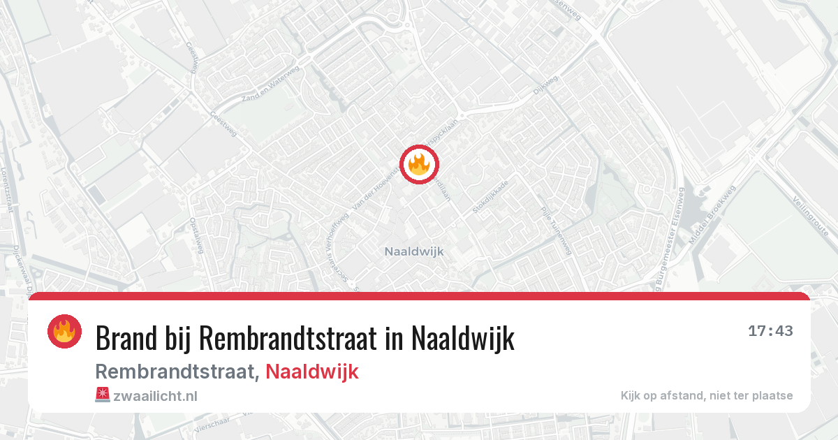 Brand bij Rembrandtstraat in Naaldwijk — 12 aug 2026