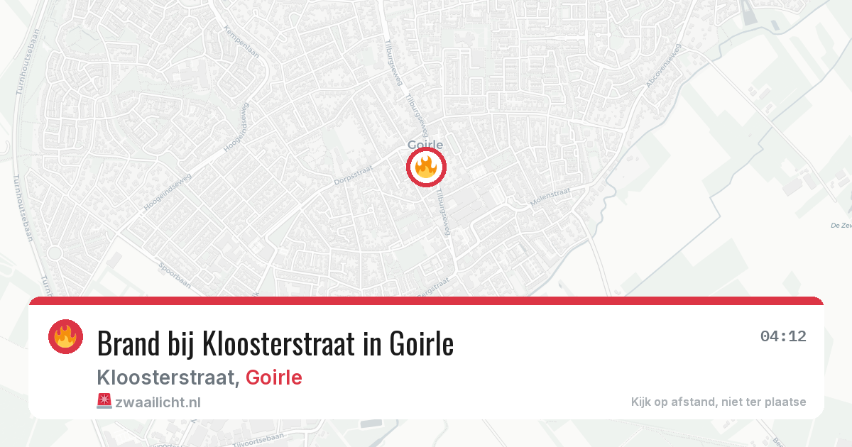 Brand bij Kloosterstraat in Goirle — 11 jun 2026
