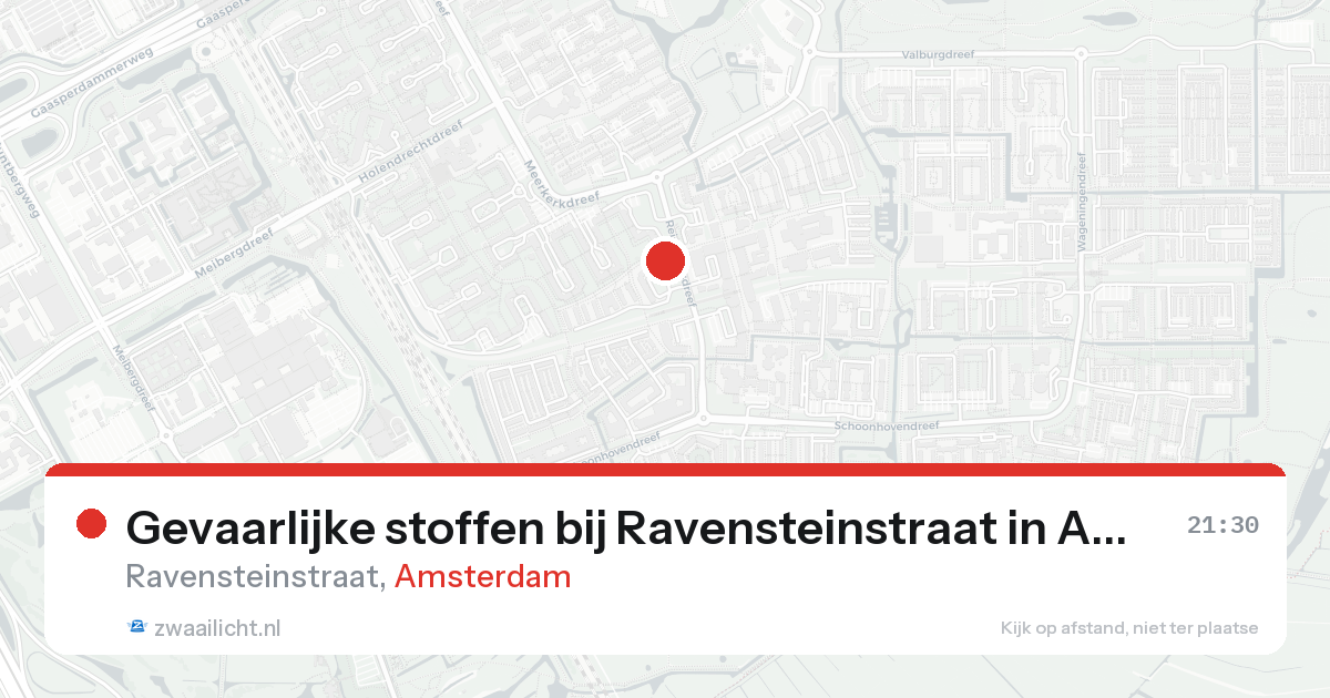Gevaarlijke stoffen bij Ravensteinstraat in Amsterdam — 21 aug 2026