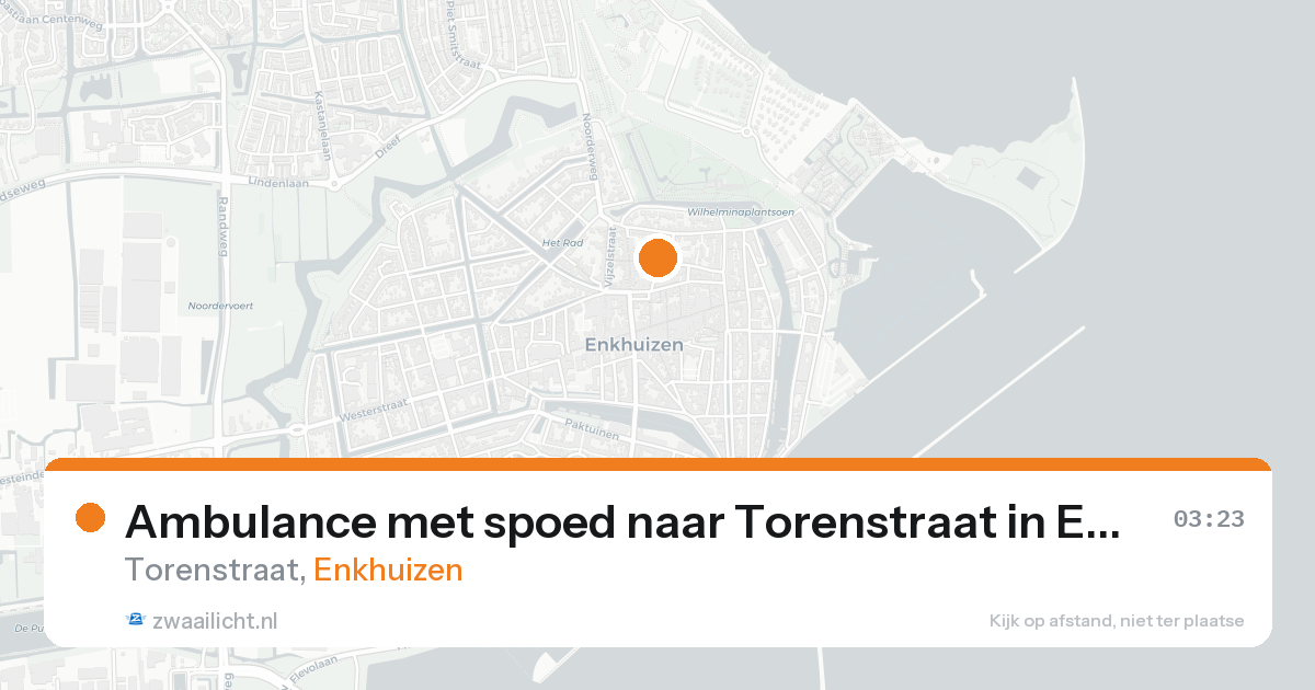 Ambulance met spoed naar Torenstraat in Enkhuizen — 16 aug 2026