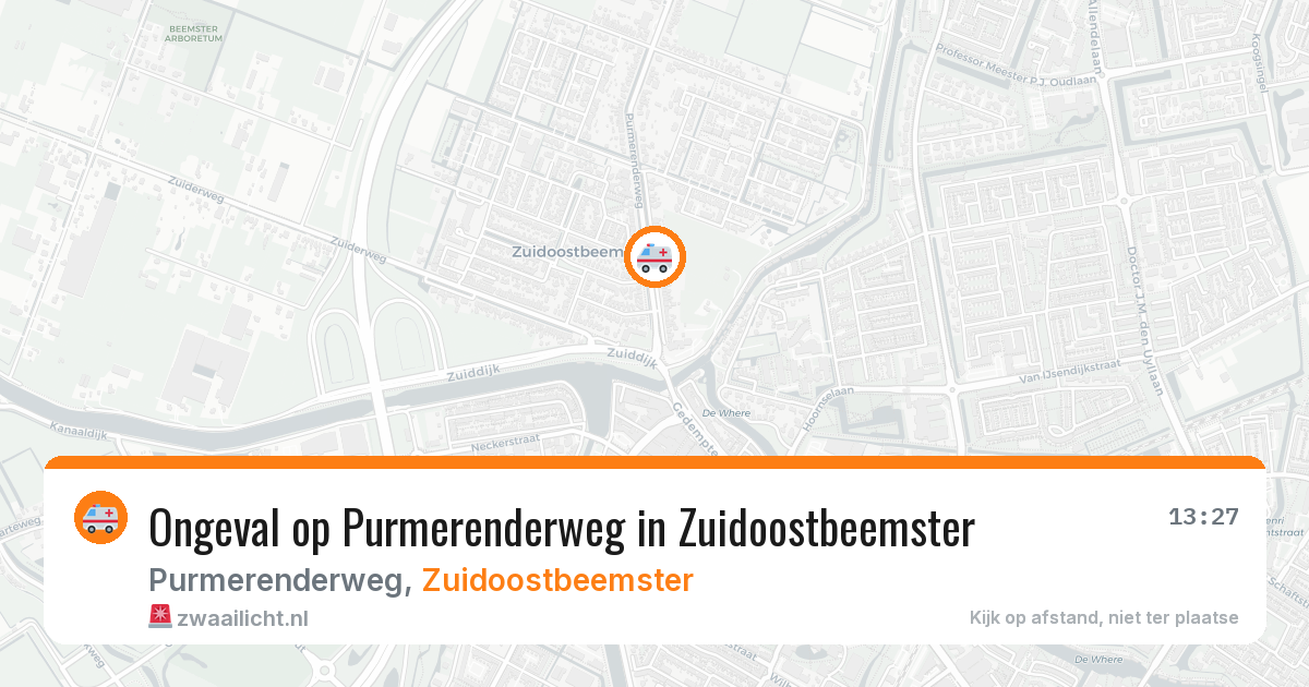 Ongeval op Purmerenderweg in Zuidoostbeemster — 8 jul 2026