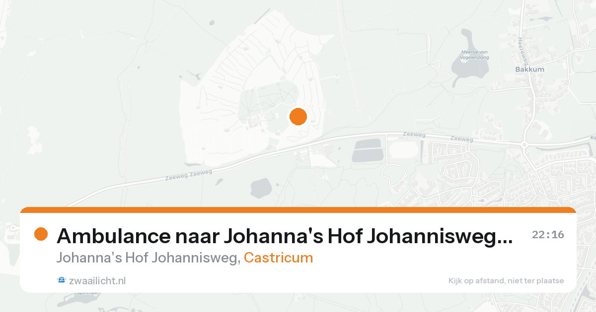 Ambulance naar Johanna's Hof Johannisweg in Castricum — 6 jun 2026