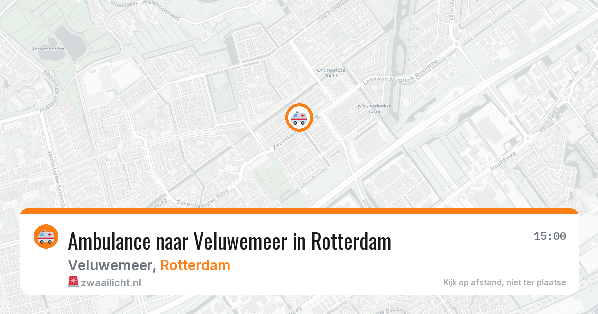 Ambulance naar Veluwemeer in Rotterdam — 1 aug 2026