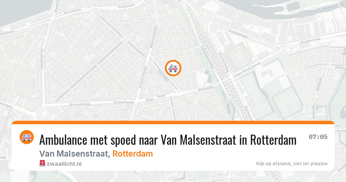 Ambulance met spoed naar Van Malsenstraat in Rotterdam — 8 jun 2026