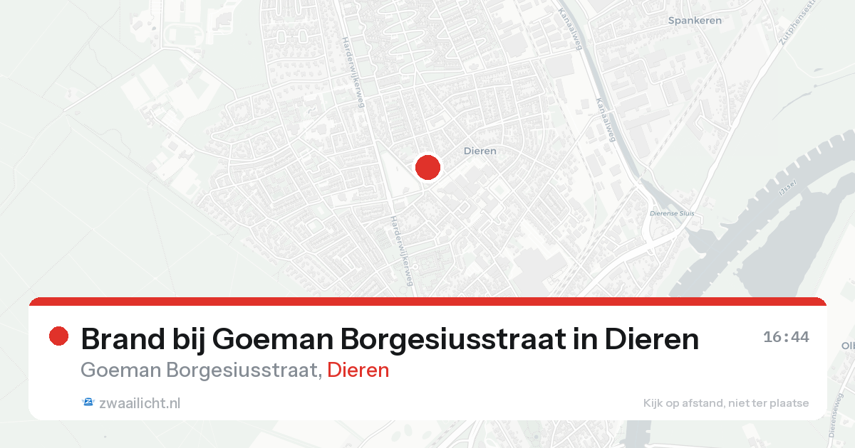 Brand bij Goeman Borgesiusstraat in Dieren — 17 aug 2026