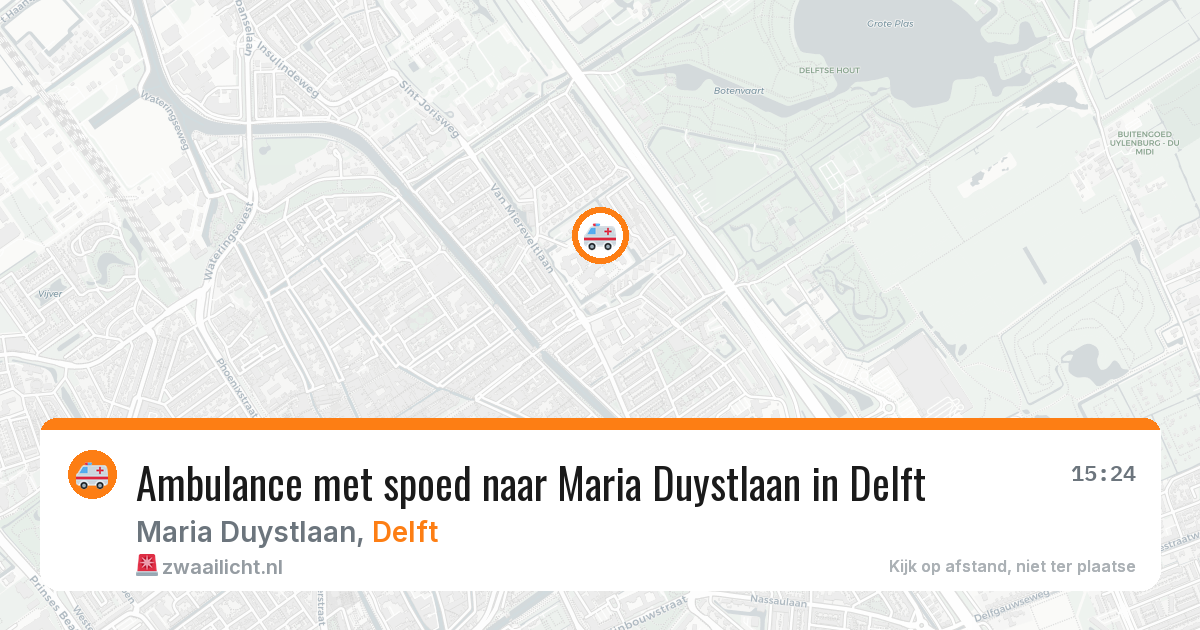 Ambulance met spoed naar Maria Duystlaan in Delft — 16 jun 2026