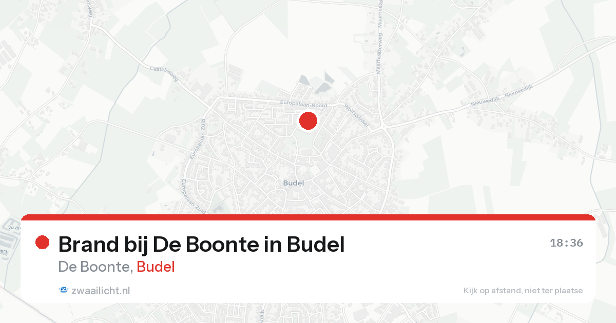 Brand bij De Boonte in Budel — 20 aug 2026