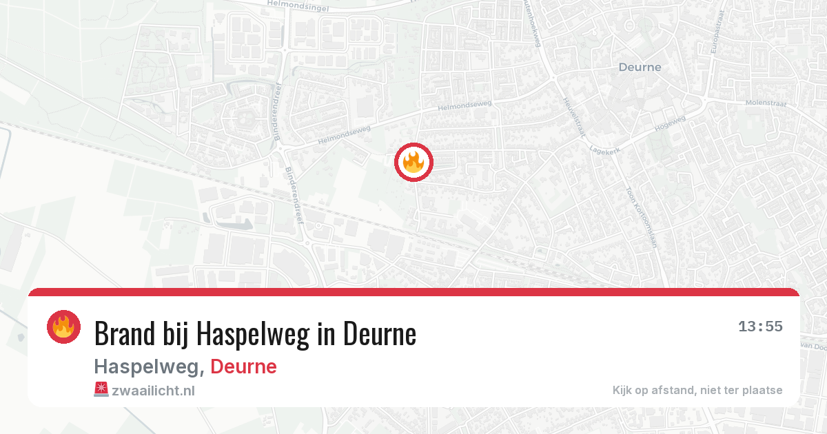 Brand bij Haspelweg in Deurne — 28 jul 2026