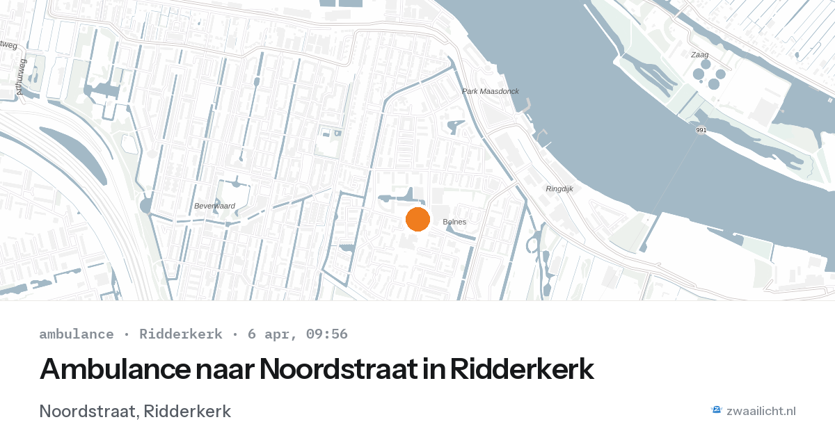 Ambulance naar Noordstraat in Ridderkerk — 6 apr 2026