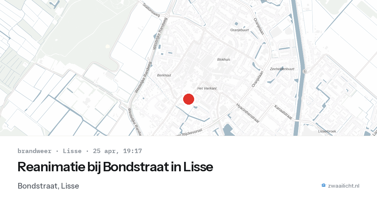 Reanimatie bij Bondstraat in Lisse — 25 apr 2026