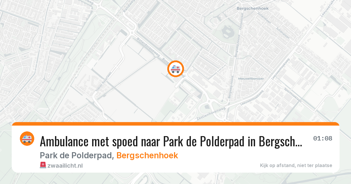 Ambulance met spoed naar Park de Polderpad in Bergschenhoek — 20 mei 2026