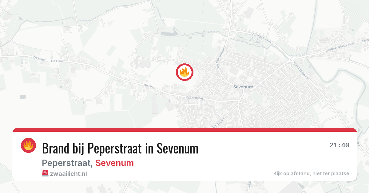 Brand bij Peperstraat in Sevenum — 1 jun 2026