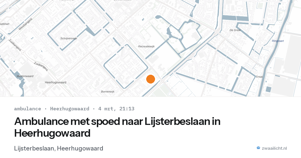 Ambulance met spoed naar Lijsterbeslaan in Heerhugowaard — 4 mrt 2026