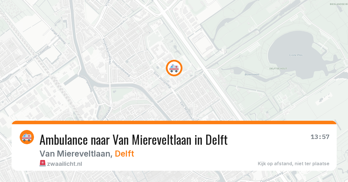 Ambulance naar Van Miereveltlaan in Delft — 20 jun 2026