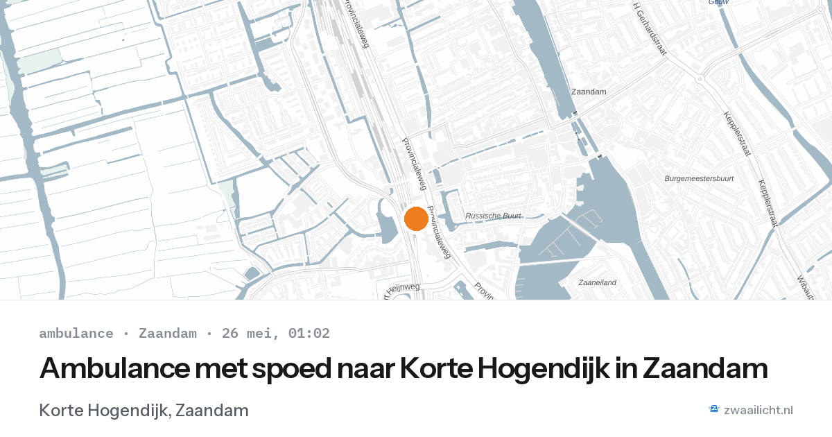 Ambulance met spoed naar Korte Hogendijk in Zaandam — 25 mei 2026
