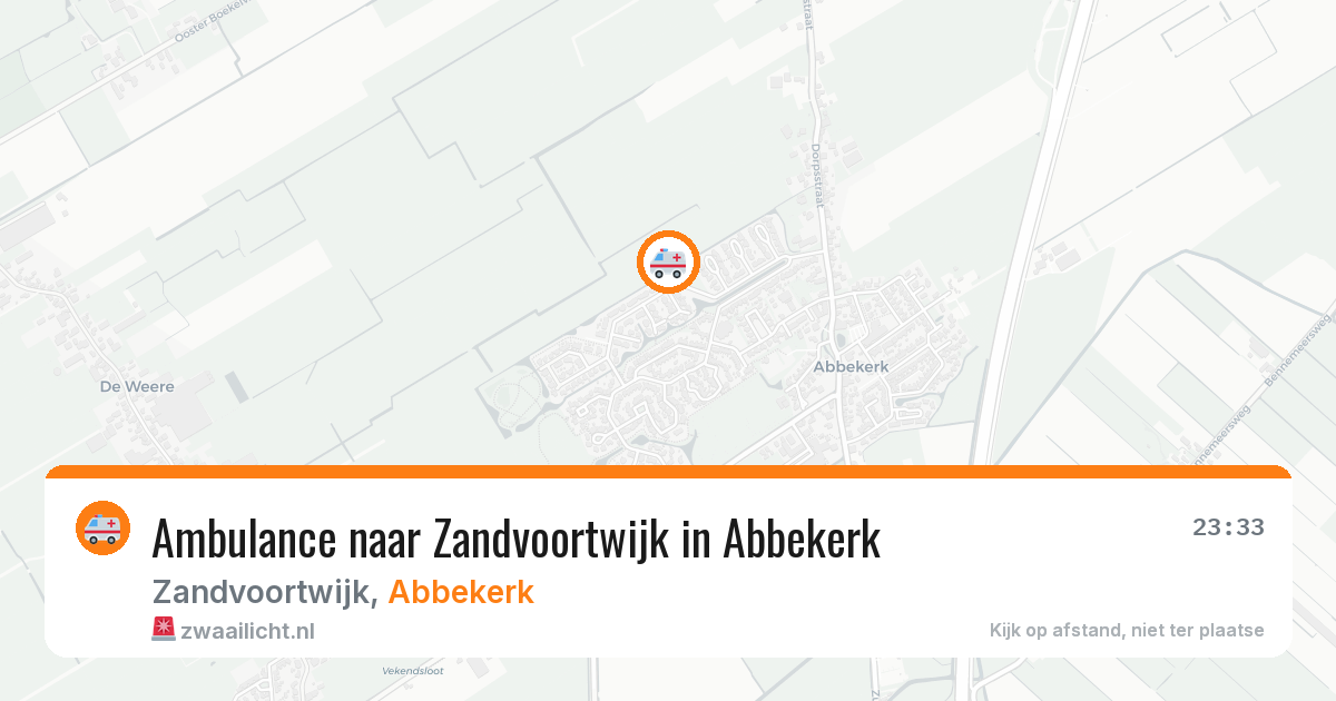 Ambulance naar Zandvoortwijk in Abbekerk — 29 jul 2026