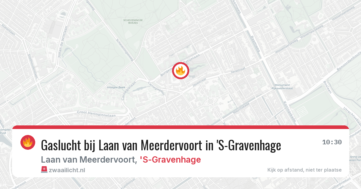 Gaslucht bij Laan van Meerdervoort in 'S-Gravenhage — 18 jul 2026