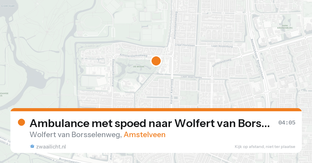 Ambulance met spoed naar Wolfert van Borsselenweg in Amstelveen — 8 jun 2026