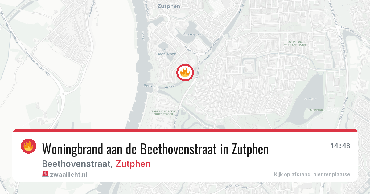 Woningbrand aan de Beethovenstraat in Zutphen — 2 jul 2026