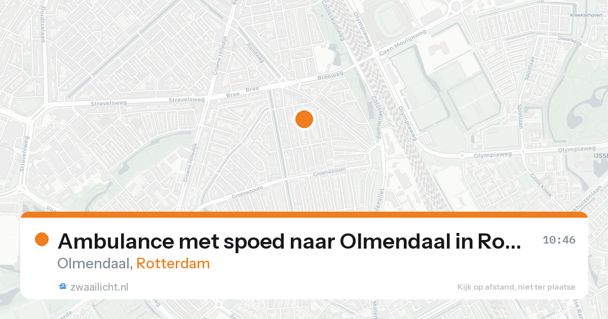 Ambulance met spoed naar Olmendaal in Rotterdam — 22 aug 2026