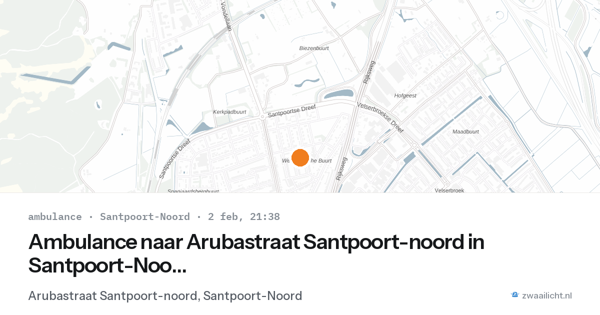Ambulance naar Arubastraat Santpoort-noord in Santpoort-Noord — 2 feb 2026