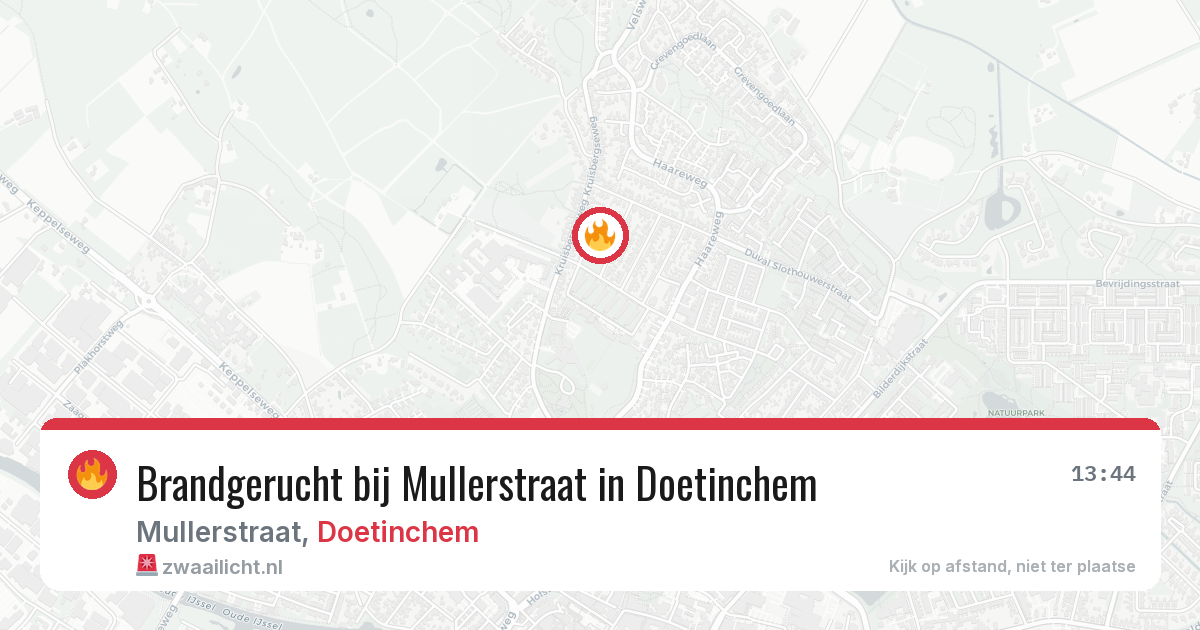 Brandgerucht bij Mullerstraat in Doetinchem — 8 mei 2026
