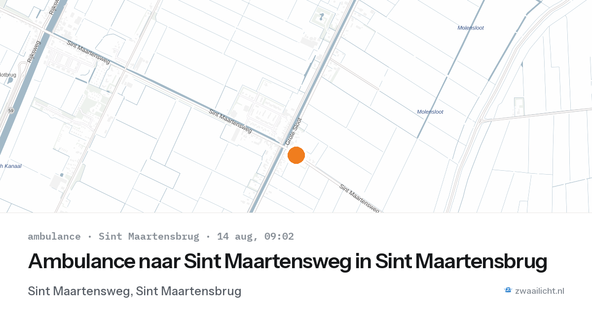 Ambulance naar Sint Maartensweg in Sint Maartensbrug — 14 aug 2026