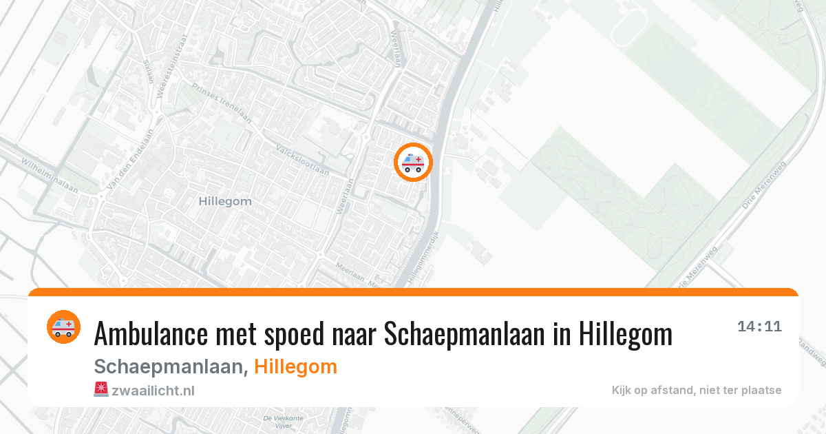 Ambulance met spoed naar Schaepmanlaan in Hillegom — 1 aug 2026