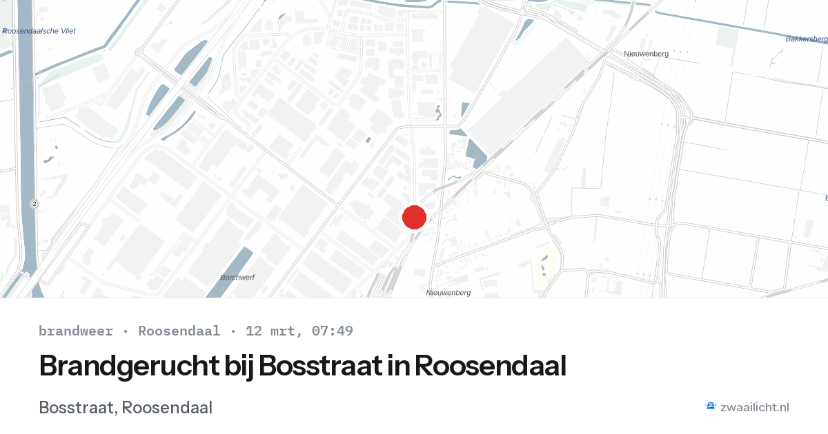Brandgerucht bij Bosstraat in Roosendaal — 12 mrt 2026