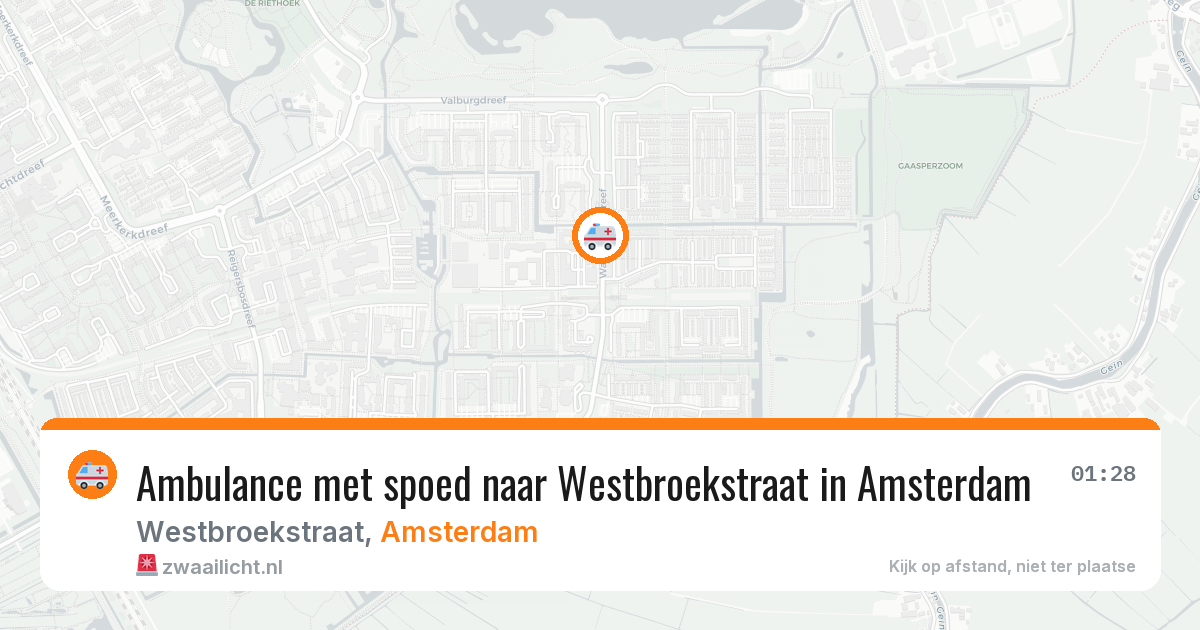Ambulance met spoed naar Westbroekstraat in Amsterdam — 27 jul 2026