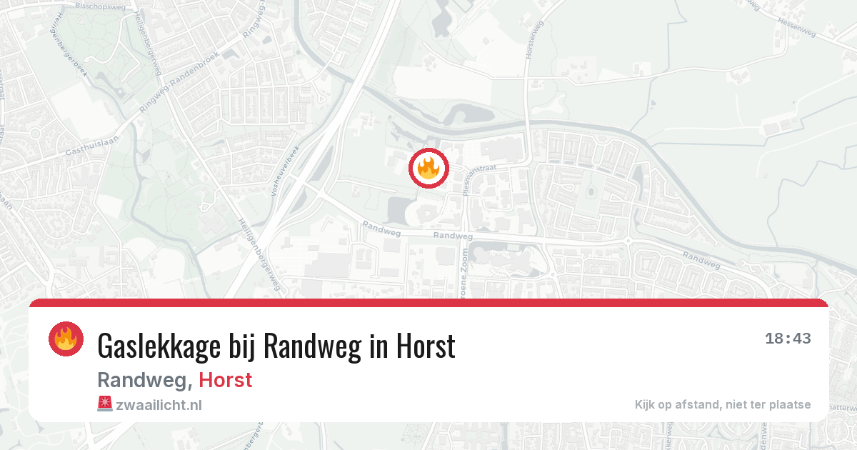 Gaslekkage bij Randweg in Horst — 20 jun 2026