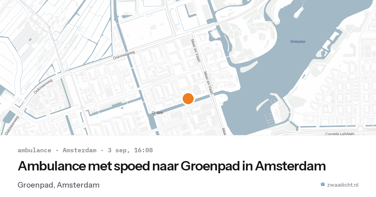 Ambulance met spoed naar Groenpad in Amsterdam — 3 sep 2026
