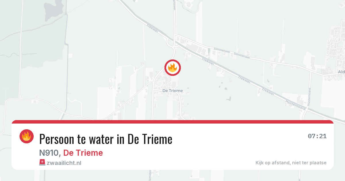 Persoon te water in De Trieme — 8 jul 2026