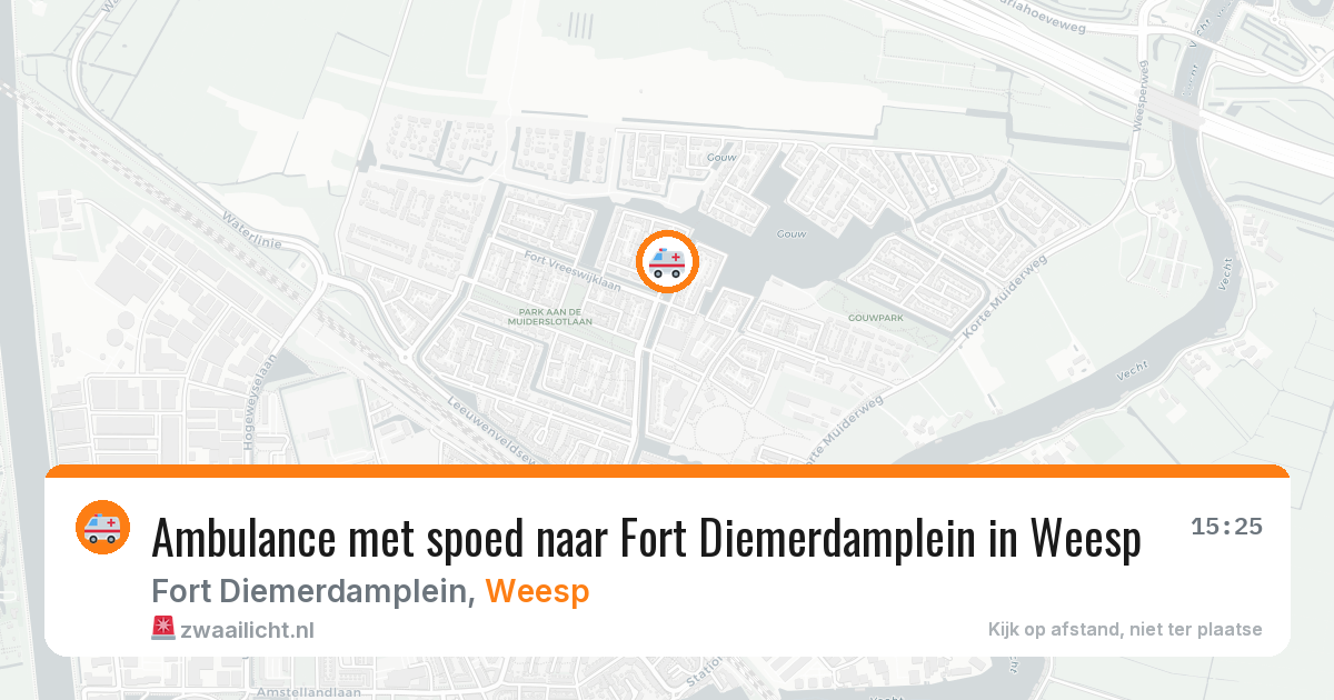 Ambulance met spoed naar Fort Diemerdamplein in Weesp — 21 mei 2026