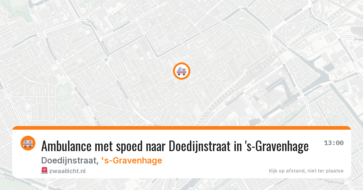 Ambulance met spoed naar Doedijnstraat in 's-Gravenhage — 11 aug 2026