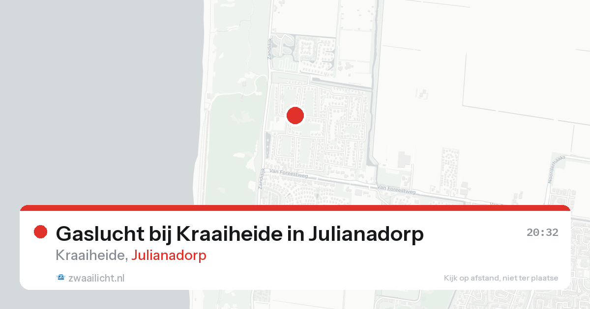 Gaslucht bij Kraaiheide in Julianadorp — 15 aug 2026