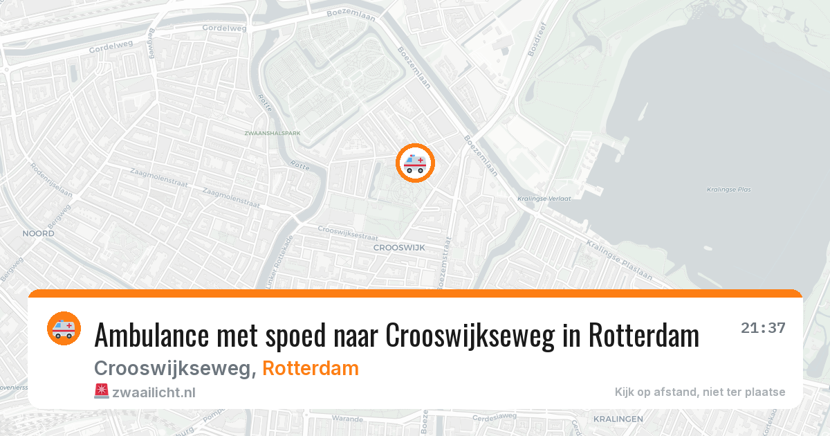 Ambulance met spoed naar Crooswijkseweg in Rotterdam — 25 mei 2026