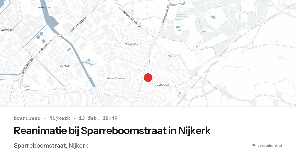 Reanimatie bij Sparreboomstraat in Nijkerk — 13 feb 2026