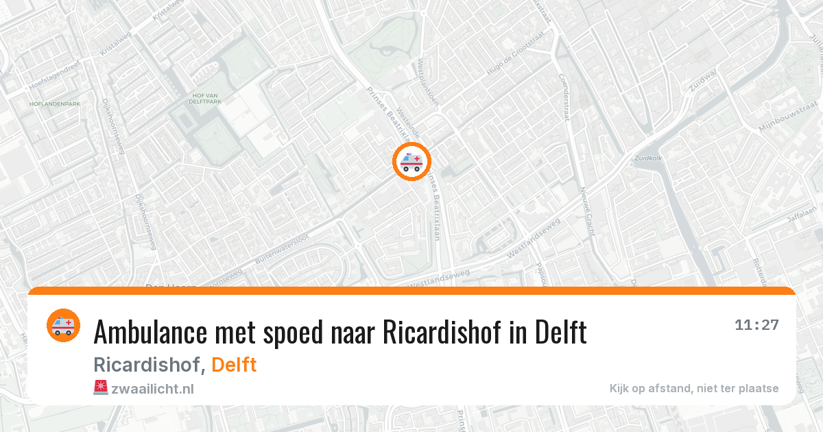 Ambulance met spoed naar Ricardishof in Delft — 19 jan 2026