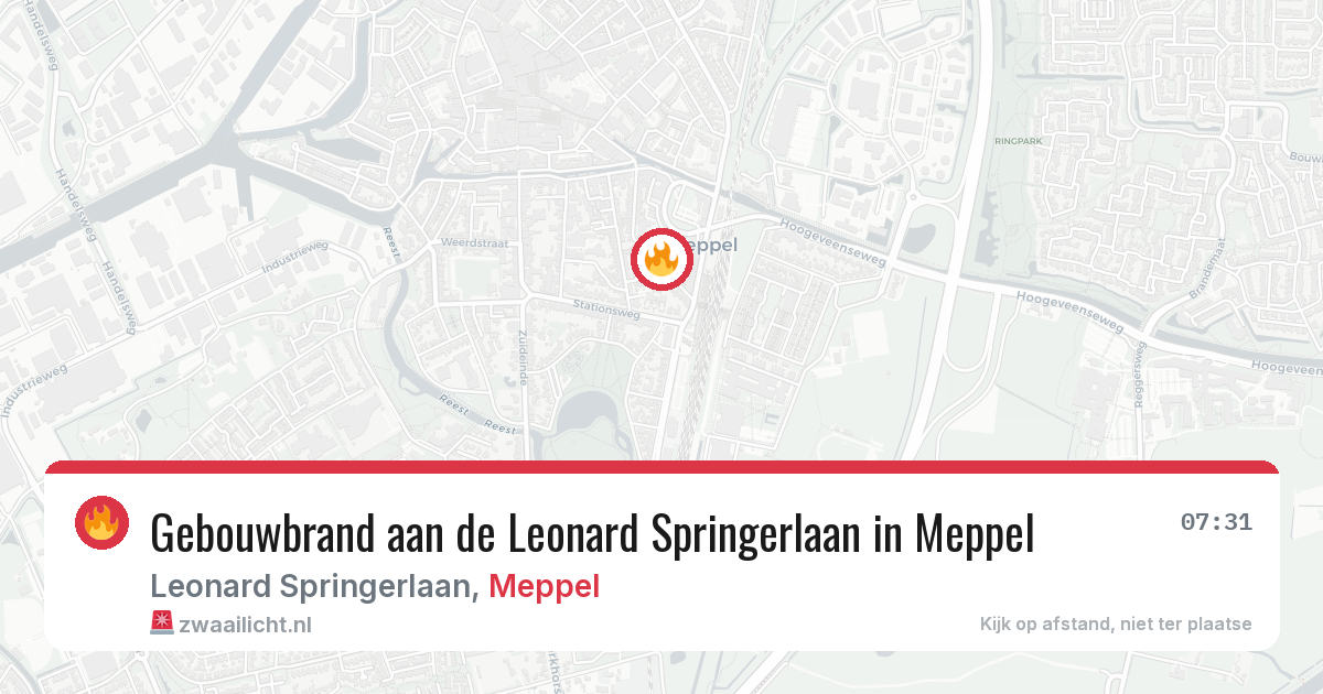 Gebouwbrand aan de Leonard Springerlaan in Meppel — 13 feb 2026