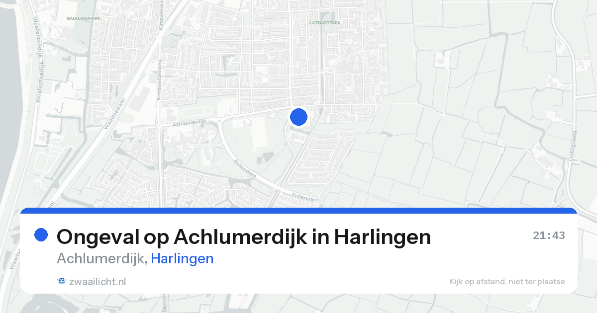 Ongeval op Achlumerdijk in Harlingen — 13 aug 2026