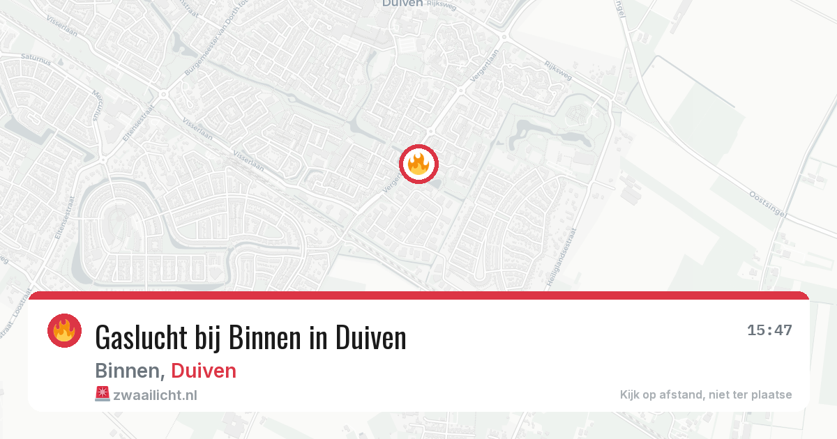 Gaslucht bij Binnen in Duiven — 13 jun 2026
