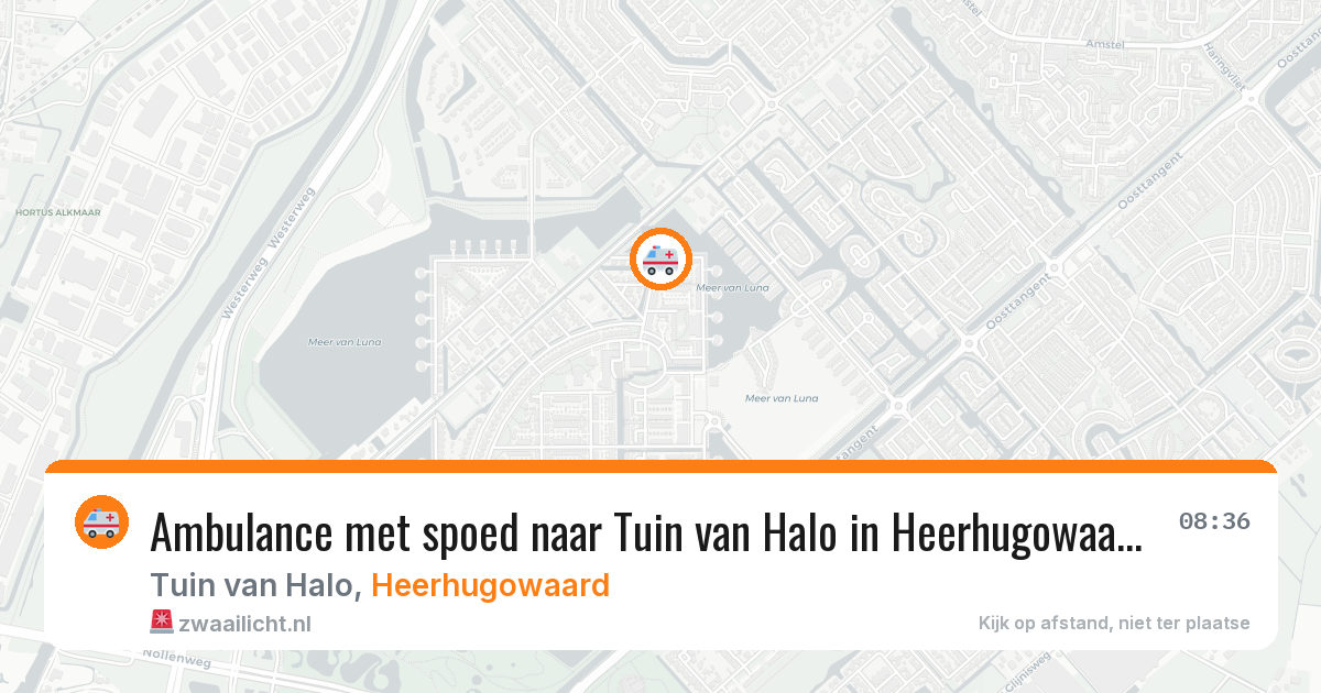 Ambulance met spoed naar Tuin van Halo in Heerhugowaard — 16 jun 2026