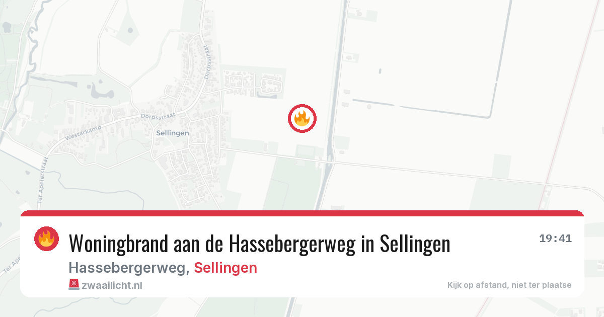 Woningbrand aan de Hassebergerweg in Sellingen — 15 mrt 2026